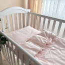 Set lenjerie de schimb pentru patut bebe 3 piese Velvet roz (3)